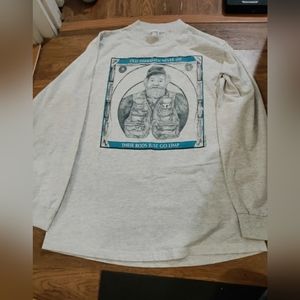 Vtg 90s Peggy Murray Mens XL Gray Fishing Graphic Sweatshirt Anvil sweater